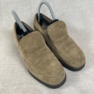Hush Puppies Womens Beige Suede Leather Loafers Size 6.5M Slip On Oxford Shoes